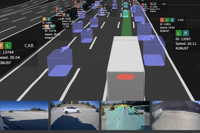 Visualization of truck on highway using PlusDrive