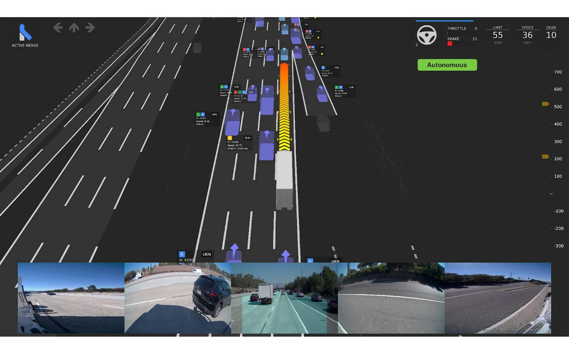 Visualization of truck on highway using PlusDrive HAD on Autonomy OS