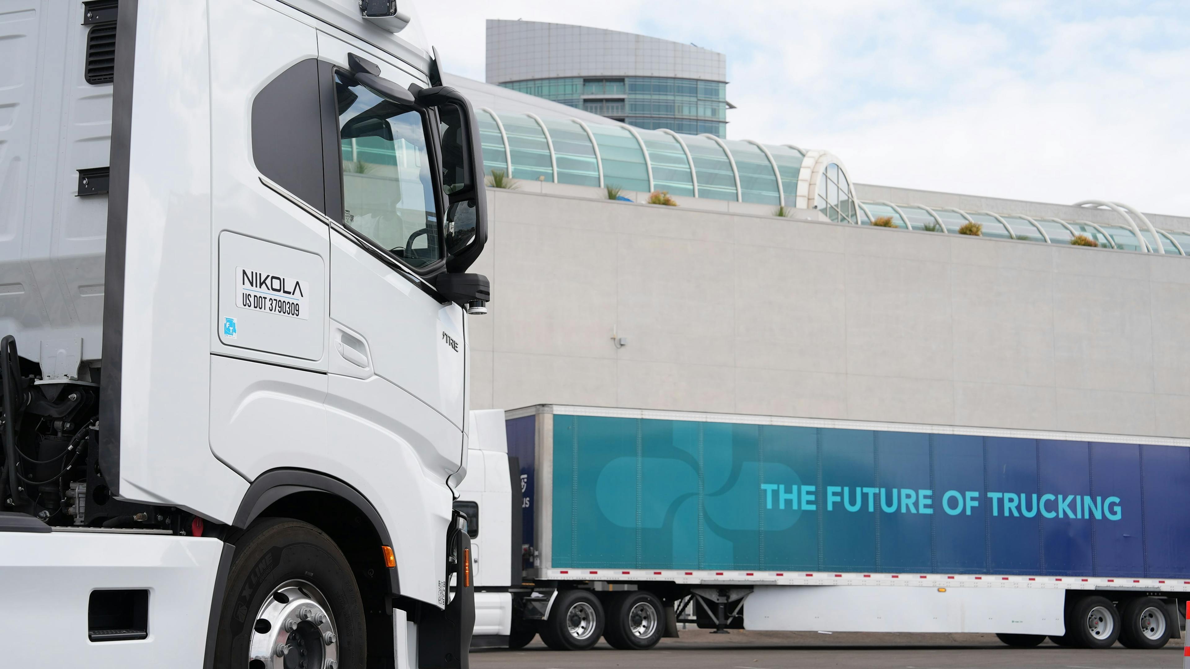 Plus truck with Nikola logo, The future of trucking
